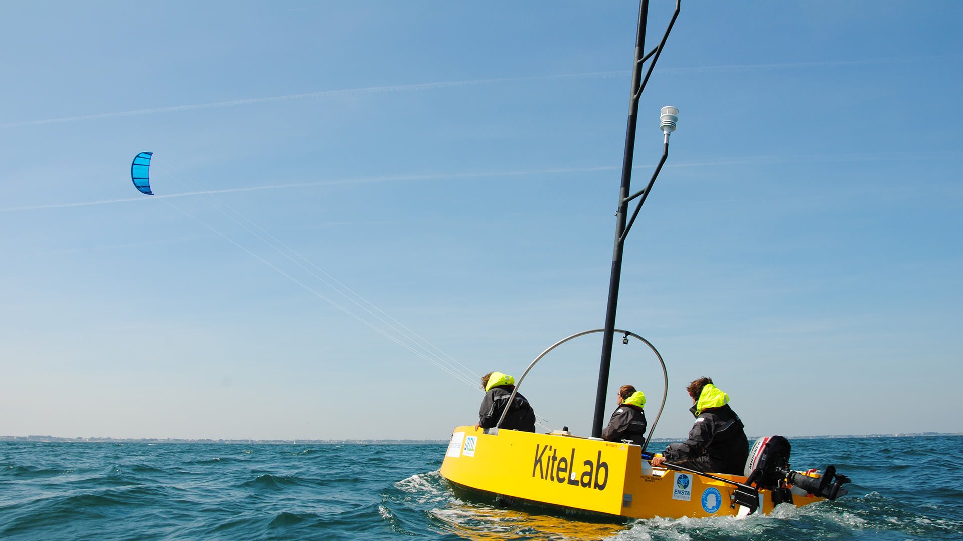 ENSTA Bretagne : projet de recherche Beyond The Sea® de traction des navires par kite, essais en mer