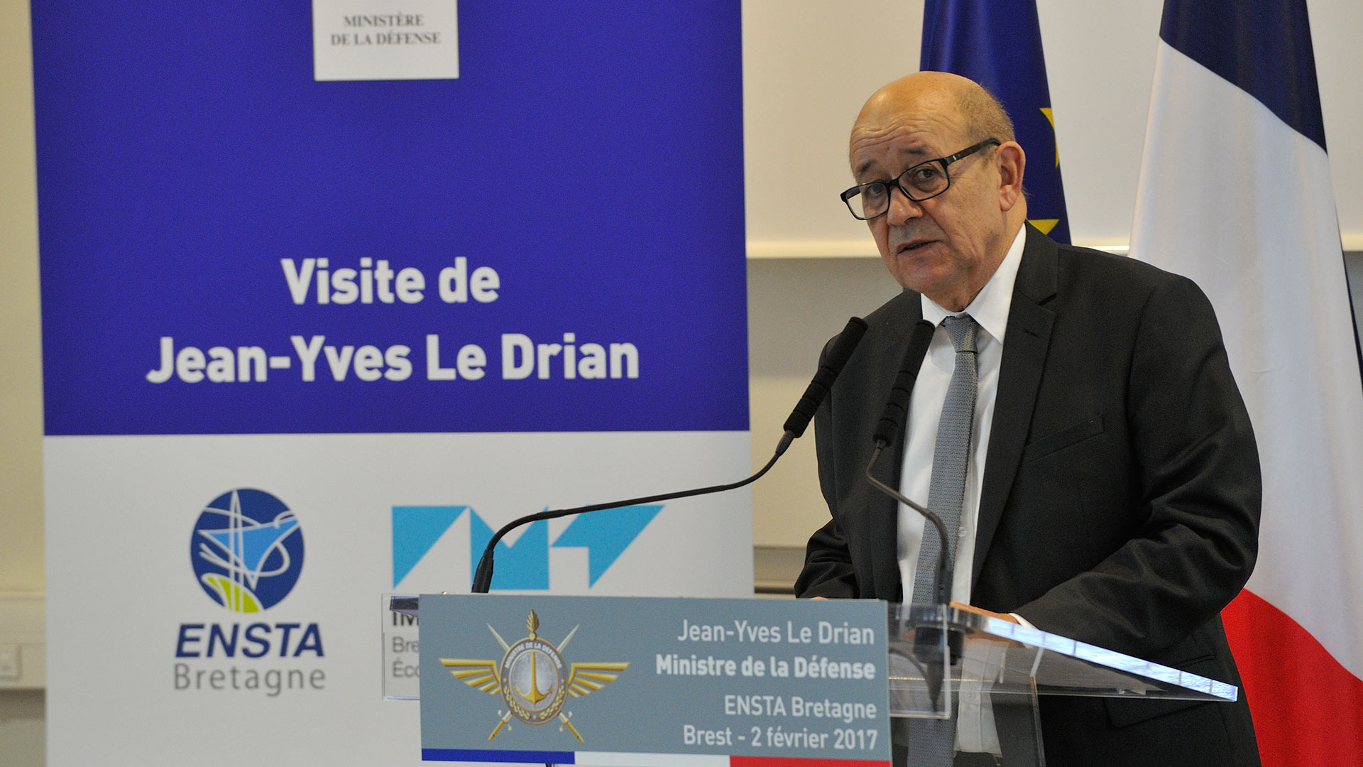 ENSTA Bretagne : discours de JY Le Drian, ministre de la Défense à l'occasion de la signature du partenariat stratégique entre ENSTA Bretagne et IMT Atlantique