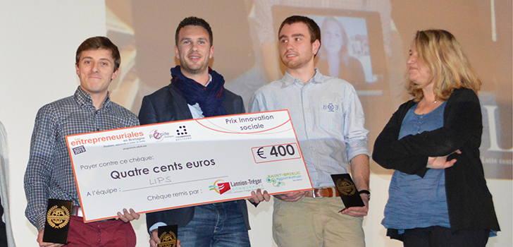 ENSTA Bretagne : Le projet LIPS obtient le prix de l'innovation sociale lors du concours les Entrepreneuriales de Bretagne 2015