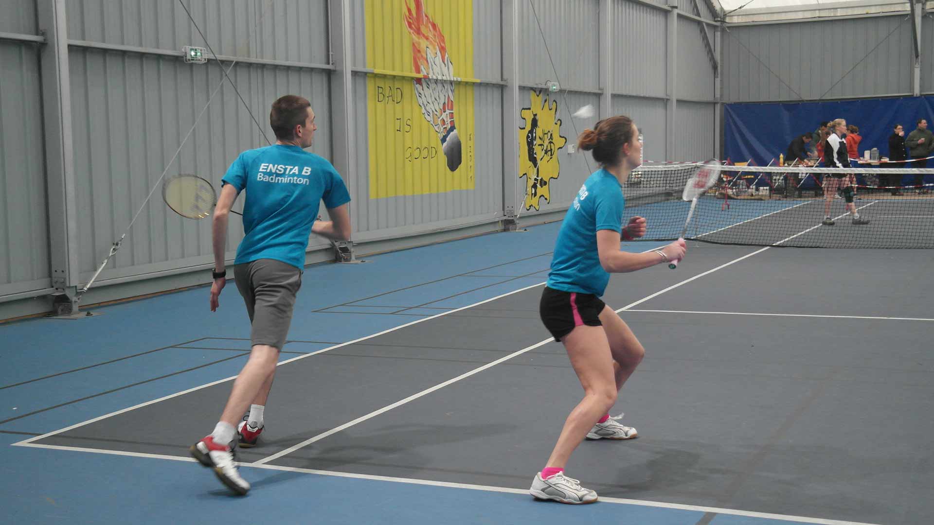 ENSTA Bretagne : Match de badminton en mixte à l'école Polytechnique lors du TSGED