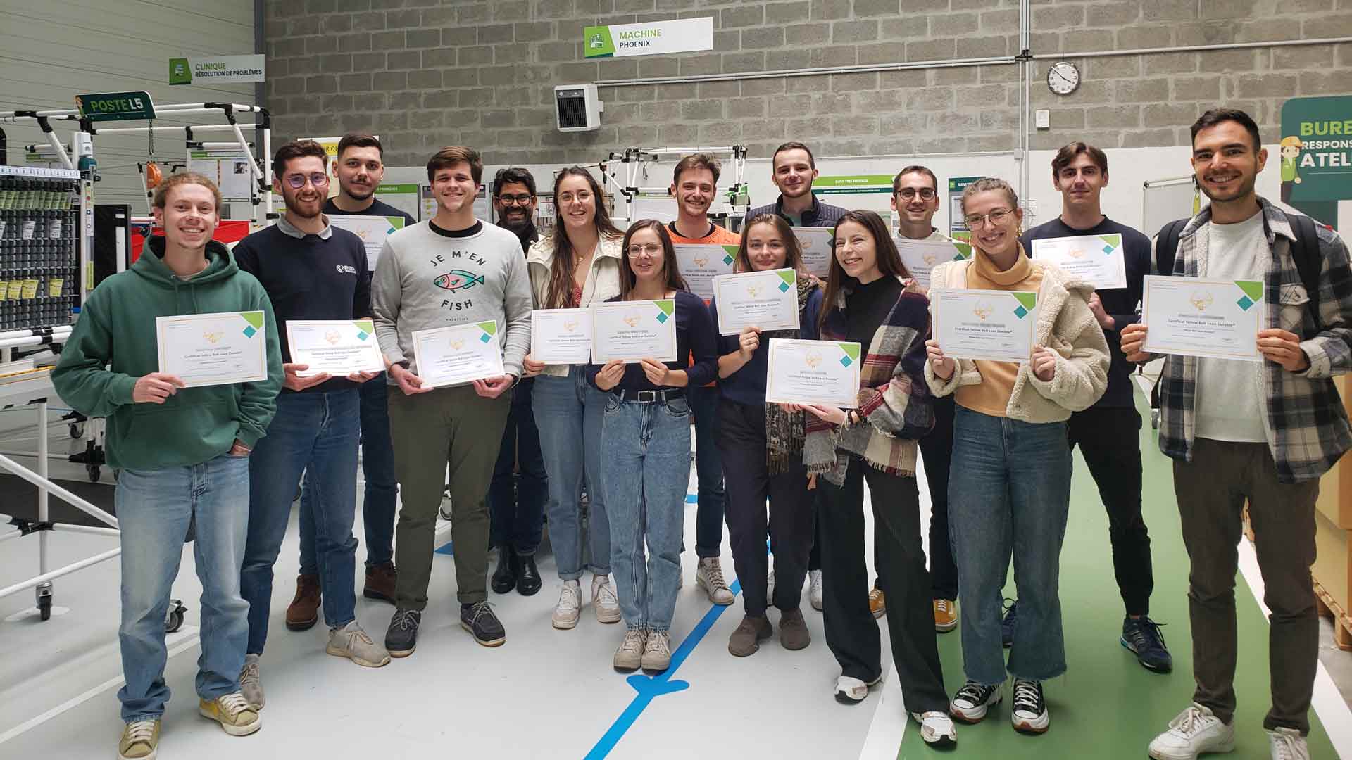 ENSTA Bretagne : les élèves-ingénieurs avec leur certification "Yellow belt" au lean management durable