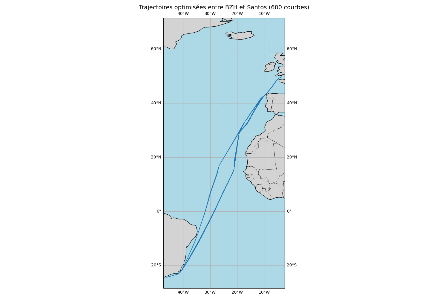 Image de trafic maritime dans l'océan Atlantique