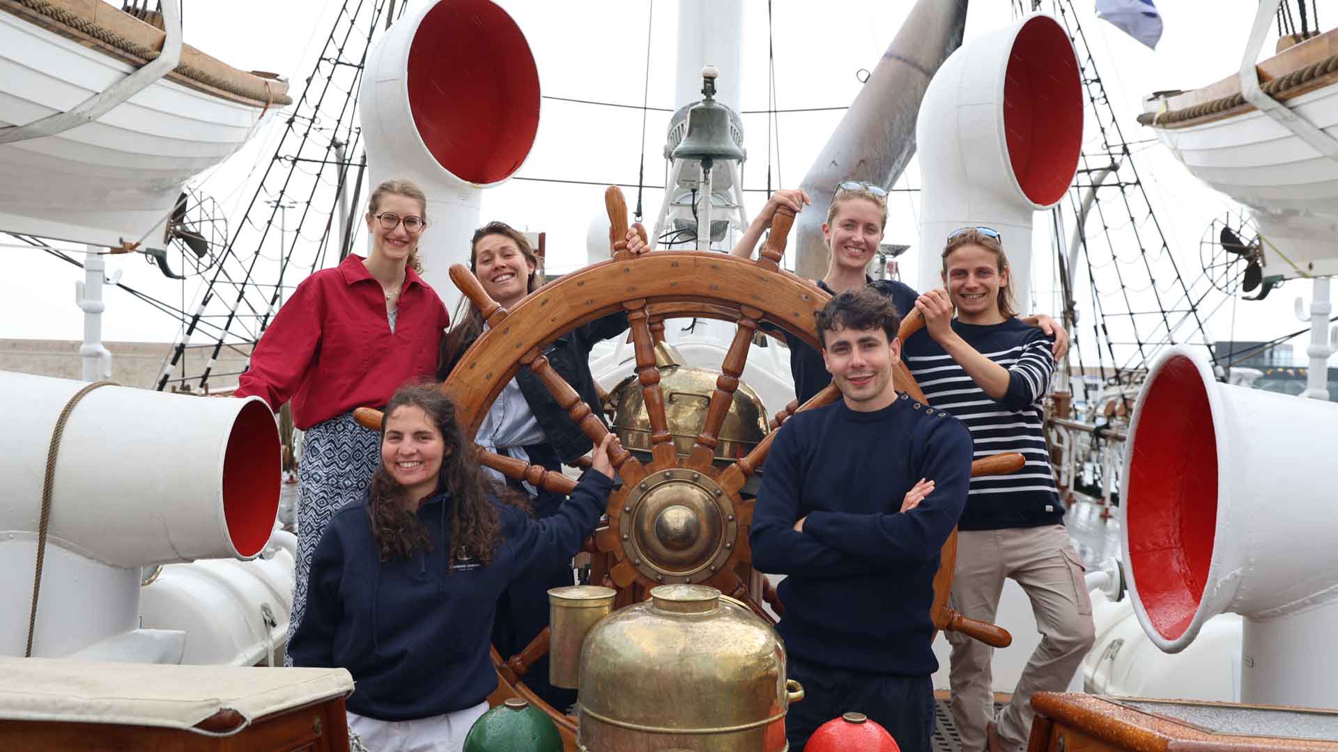 Elèves et diplômés ENSTA à bord du Statsraad Lehmkuhl