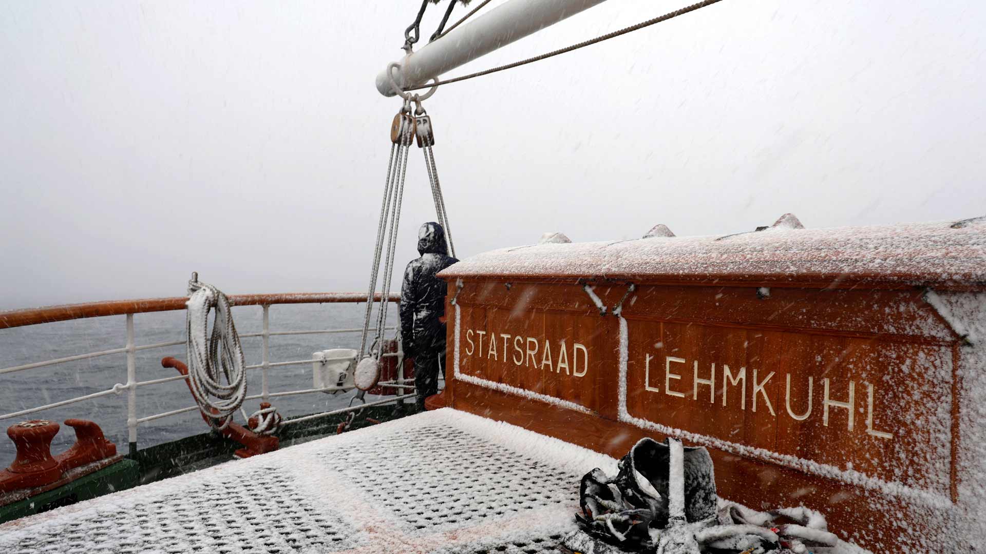 Départ de Norvège sous la neige