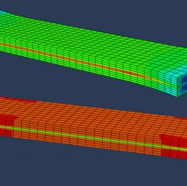 ENSTA Bretagne : Modélisation avancée des matériaux -  simulation d'essai de traction sur éprouvette de matériau composite à 3 couches
