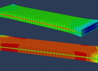 ENSTA Bretagne : Modélisation avancée des matériaux -  simulation d'essai de traction sur éprouvette de matériau composite à 3 couches