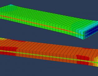 ENSTA Bretagne : Modélisation avancée des matériaux -  simulation d'essai de traction sur éprouvette de matériau composite à 3 couches