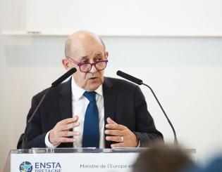 ENSTA Bretagne : Visite de Jean-Yves Le Drian, Ministre de l'Europe et des affaires étrangères à l'ENSTA Bretagne le 15 octobre 2021