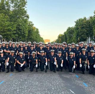 Les IETA lors de la répétition générale sur les Champs-Elysées le 9 juillet 2025