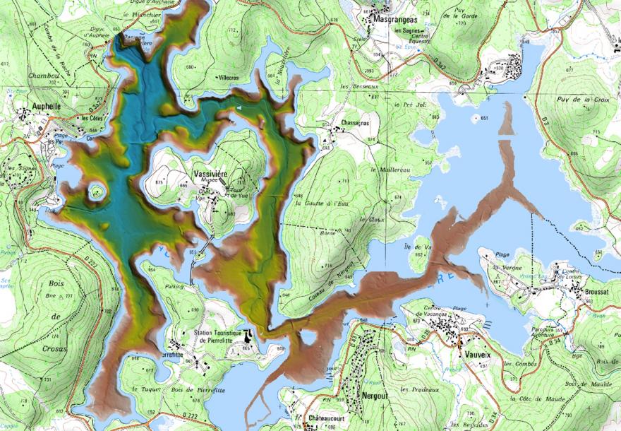 ENSTA Bretagne : carte marine du Lac de Vassiviere