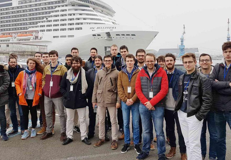 ENSTA Bretagne : étudiants en visite d'entreprise aux Chantiers de l'Atlantique à St Nazaire